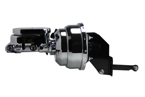 8 Inch LEED BRAKES Dual Power Booster, 1-1/8 Inch Bore Master (Chrome)