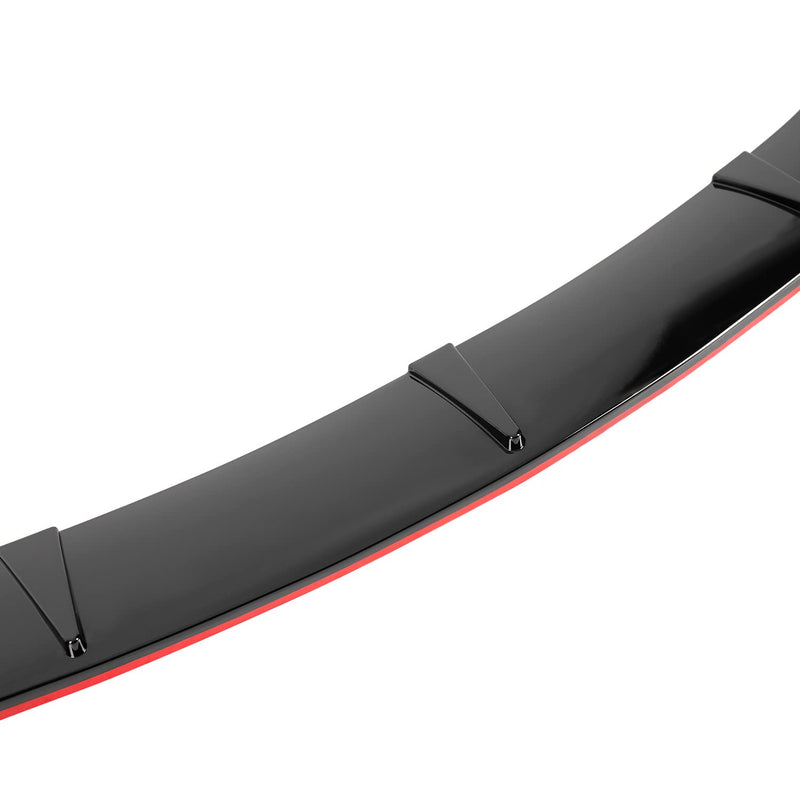 Glossy Black Red Trim Spec-D Tuning Universal Front Bumper Lip Spoiler Splitter Kits 3PC