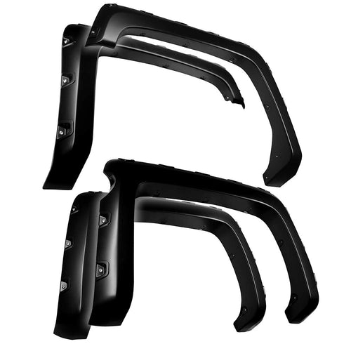 Tyger Auto Fender Flare 2014-2018 Compatible with Chevy Silverado 1500 5.8' Bed, Smooth Textured Black Paintable Bolt-Riveted Style 4pc | TG-FF8C4118