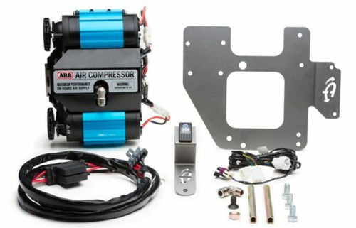 Twin Compressor Mount & Connection Kit - Up Down Air JK Engine Mount for ARB & EGOI II Dual Air Compressor - Gray