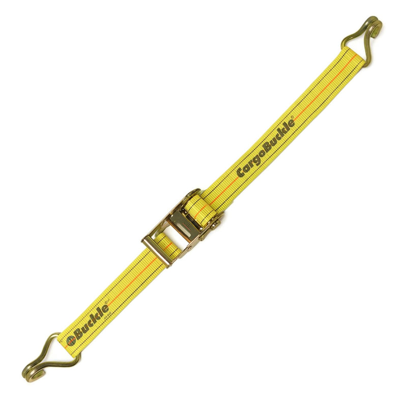 Retractable CargoBuckle Ratchet Straps 2” x 20’ with Double J-Hooks – Heavy Duty Tie Down Straps for Trailer, Truck, Cargo, Motorcycle, Moving & Hauling – 6,600 lb Break Strength