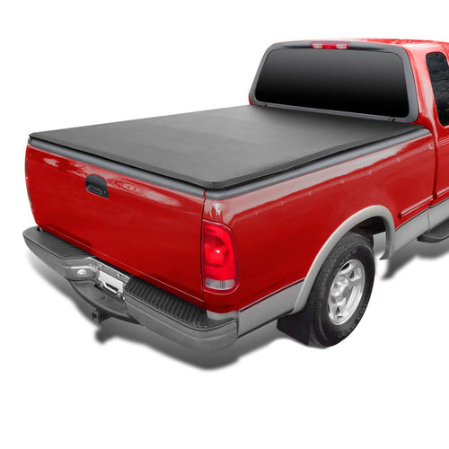 Soft Quad Fold Tonneau Cover Spec-D Tuning Compatible with 1997-2003 Ford F-150 Styleside, 2004 Ford F-150 Heritage 78", 6.5FT Standard Bed