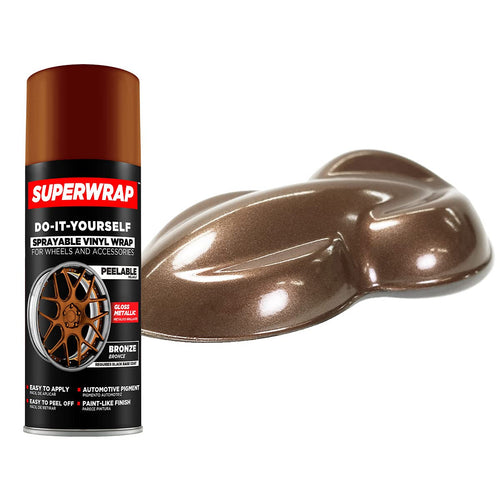 Sprayable Vinyl Wrap Superwrap for Wheels & Accessories - 11oz Spray Can/Paint - High Gloss - Bronze/Metallic (Requires a Black Base Coat)