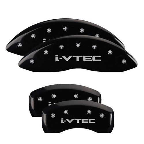 MGP 39020SIVTBK Caliper Covers Black Powder Coat Finish Silver Characters Disc Brake Caliper Cover (Set of 4)