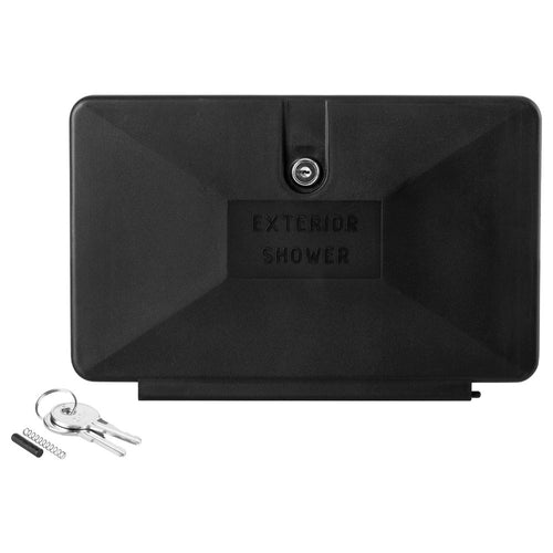 Dura Faucet RV Weatherproof Replacement DF-SA170D-BK Door for Branded Exterior Shower Box Kit - Lockable (Black) - Only Works with Dura Faucet Branded Shower Box Kits