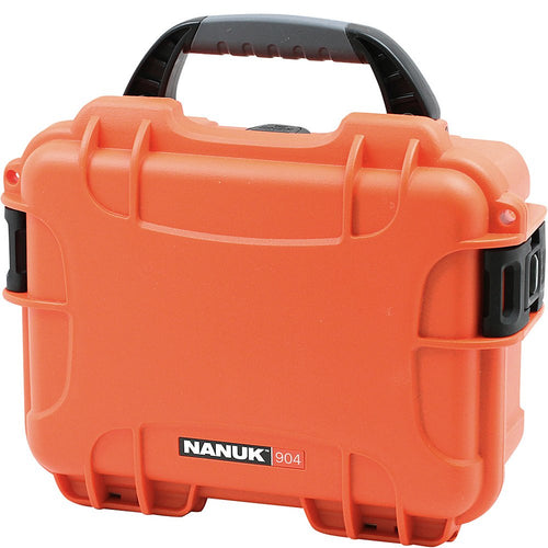 Orange Nanuk 904 Waterproof Hard Case with Foam Insert