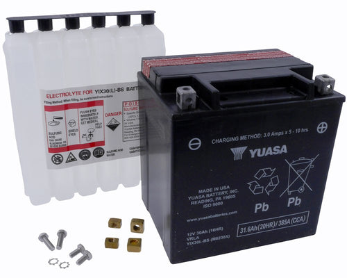 YIX30L-BS Maintenance Free Yuasa YUAM6230X Battery with Acid pack