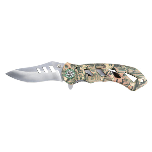 3-1/4-Inch Performance Tool W9368 Folding Knife with Stainless Steel Recurved Blade and Assisted Opening Mechanism, Camo Pattern