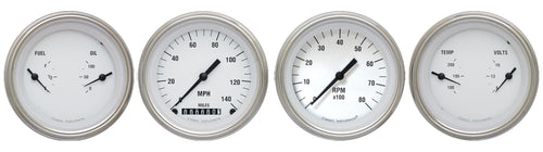 WH05SLC Classic Instruments White Hot 3 3/8" Speedo/Tach/2 Dual Gauges - GM