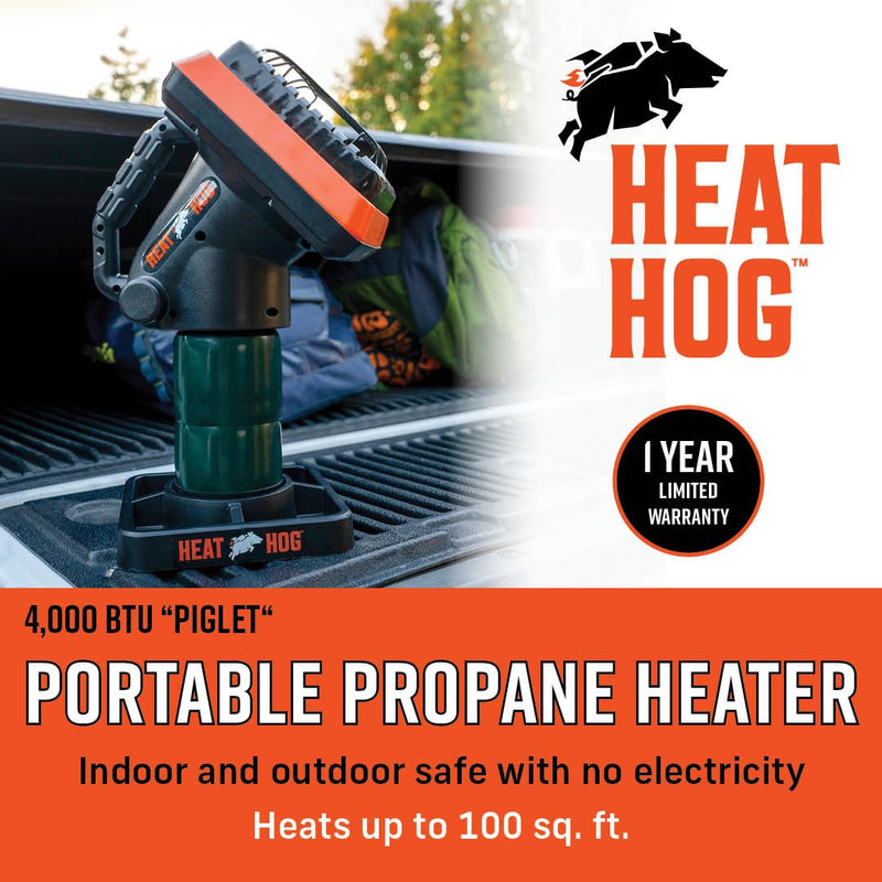 4,000 BTU Heat Hog Portable Propane Radiant Space Heater, Indoor, Outdoor, Garage, Camping, Outdoor Sports, Boating, RVs, Angled Design, Gas Powered