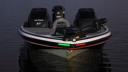 LED Bow Lighting Kit Bluewater - Red and Green LED Strip Lights for Boats - 10-Inch Waterproof Navigation Accent Strips - 15 LEDs per Side - Includes 3M Adhesive and Connectors