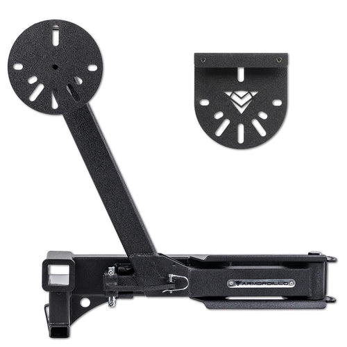 Hitch Mount Armordillo Swing Out Spare Tire Carrier Up to 35"|Compatible with Trailer Hitch 2" Receiver|8735527|Steel|Universal|Texture Black