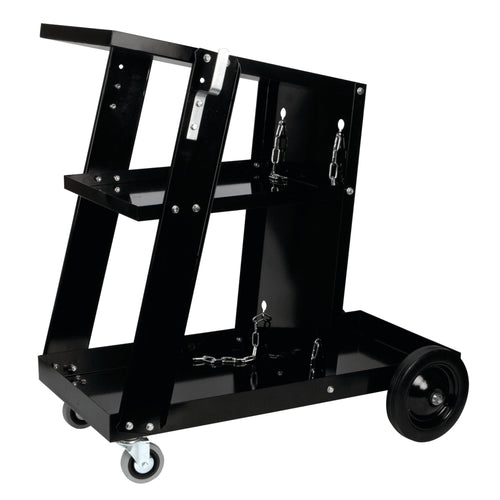 Universal Performance Tool W53992 Mobile Welding Cart with Storage Trays on Wheels for MIG Welders and Plasma Cutters, Black