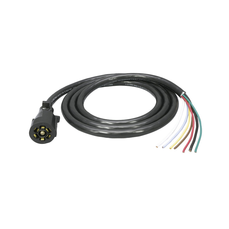 7-Way Bargman Molded Trailer End Connector Kit with 8-Feet Cable - 50-67-003