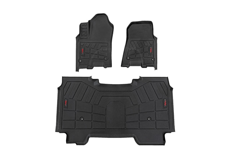 Sure-Fit Rough Country All Weather Floor Mats for Ram 1500 (2025) Crew Cab - Non-Slip, Waterproof, Flexible Rubber Mat, Front & Rear Set