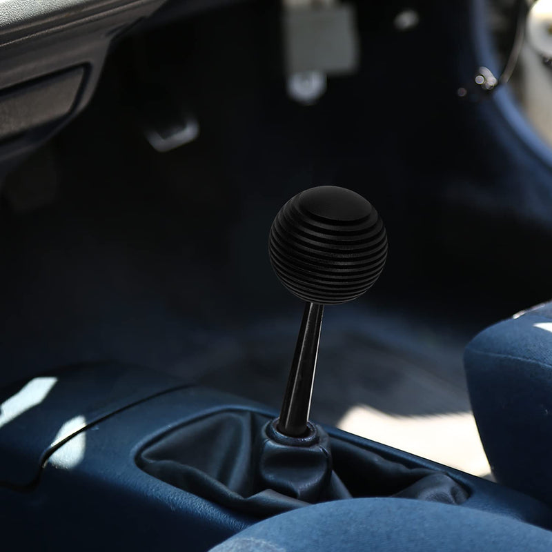 NRG Innovations Universal Aluminum SK-703BK Shift Knob with Thread Adapters, Heat Sink Style Round Ball Shape, Black