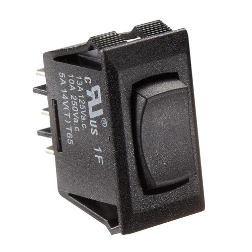 Rocker Switch RV Designer S341, 10 Amp, Momentary On/Off/Momentary On, SPDT, Black, DC Electrical