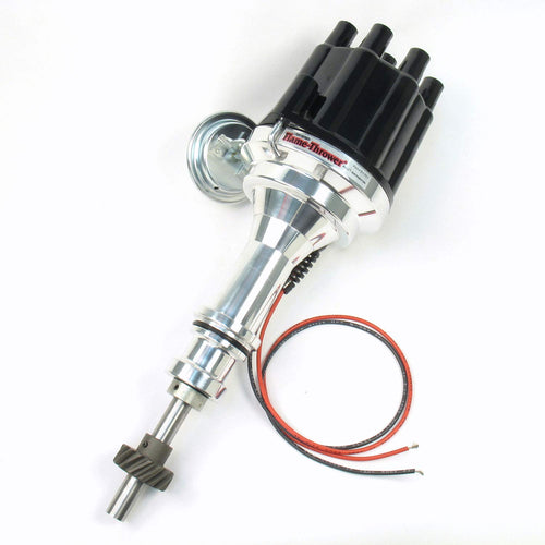 Pertronix D7132700 Vacuum Advance Flame-Thrower Black Cap Billet Electronic Distributor with Ignitor III Technology for Ford 351C