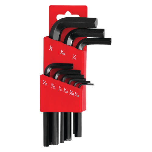 9-Piece Performance Tool SAE Folding Hex Key Set with Plastic Holder - Sizes: 1/16, 5/64, 3/32, 1/8, 5/32, 3/16, 1/4, 5/16 and 3/8