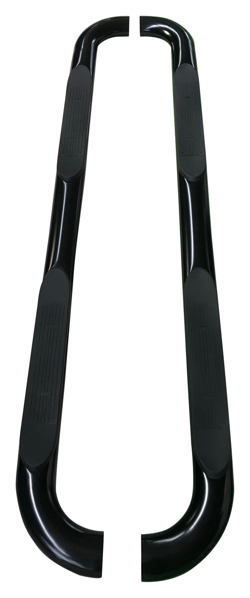 TrailFX Nerf Bars for 2019-2025 Ram 1500 Crew Cab Titanium Black Steel 4 Inch Oval Bent Side Steps with Slip-Resistant Molded Step Pads Rocker Panel Mount Set of 2 Running Boards