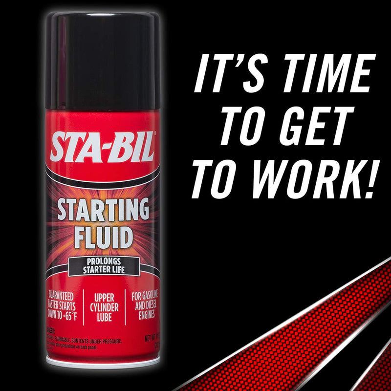STA-BIL Starting Fluid - Upper Cylinder Lube - Prolongs Starter Life for Gasoline and Diesel Engines - Guaranteed Faster Starts Down to -65°F, 11 oz (22004)