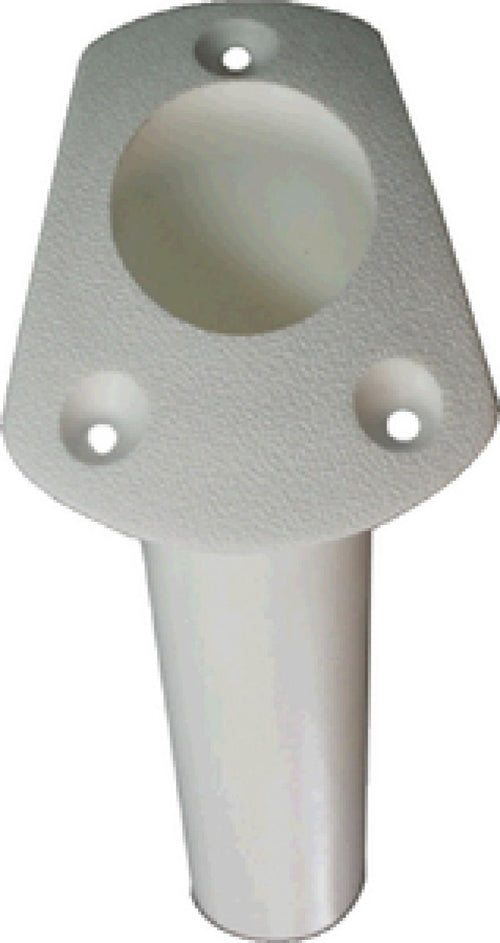 Flush Mount Rod Holder - Angled Top Fish White
