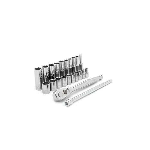Crescent 1/4" Drive 22 Pc. Standard & Deep Metric Mechanics Tool Set - CSWS3N