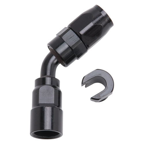 5/16" SAE QUICK DISCONNECT FEMALE HOSE END TO -6 HOSE 45 DEG BLK ANODIZED