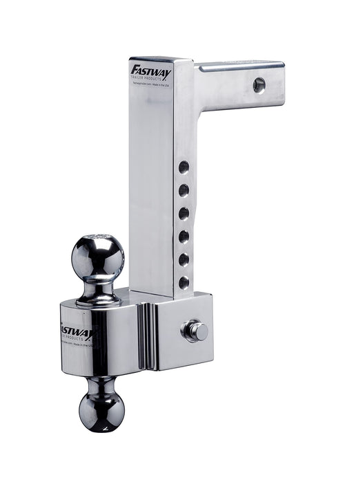 Fastway E Series Flash 42-00-2900 Adjustable Aluminum Ball Mount with 10 Inch Drop, 2 Inch Shank, and Chrome Plated Balls