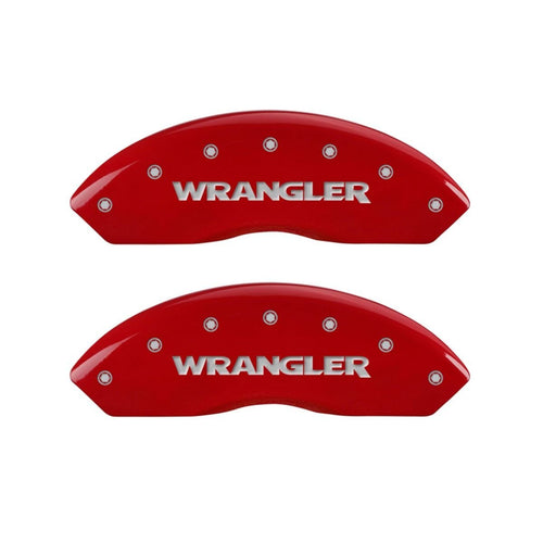 Wrangler MGP Caliper Covers 42009FWRGRD Red Caliper Covers - Engraved Front44; Set of 2