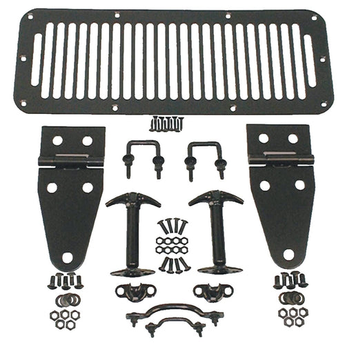 Hood Kit Rugged Ridge for Jeep CJ/Wrangler YJ | Steel, Black | 11201.01 | Fits 1976-1986 Jeep CJ; 1987-1995 Jeep Wrangler YJ