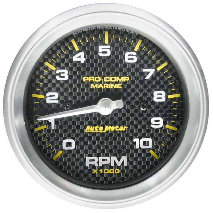 Tachometer Auto Meter 200701-40, 3 3/8", Marine Carbon Fiber, 10K RPM