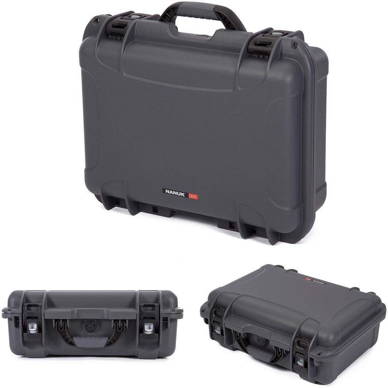 Nanuk Waterproof 925 Hard Case with Foam Insert for DJI Mavic 2 Pro|Zoom + Smart Controller, Crystalsky 5.5" or iPad - Graphite