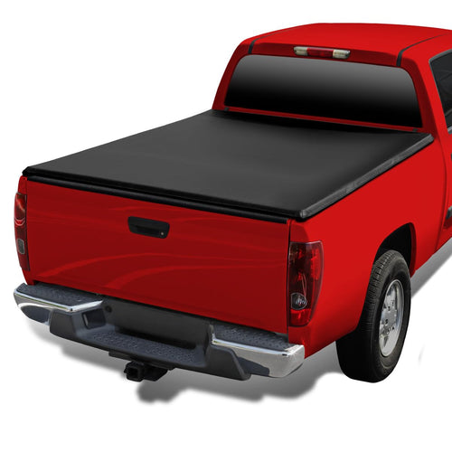 Soft Quad Fold Tonneau Cover Spec-D Tuning Compatible with 2004-2012 Chevy Colorado, GMC Canyon Standard/Extended Cab, 2006-2008 Isuzu I-series Standard/Extended Cab 72" Long Bed