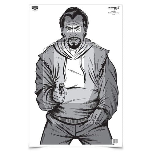 Birchwood Casey BC Bad Guy Eze-Scorer Paper Target (Per 100), 23 x 35-Inch, IPSC Overlay