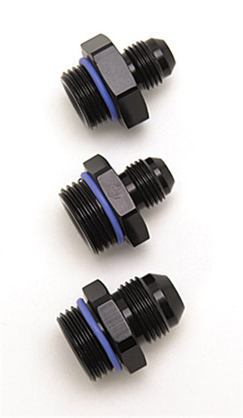 Black Anodized Aluminum Edelbrock/Russell -8AN Dry Sump/Fuel Fitting 670660
