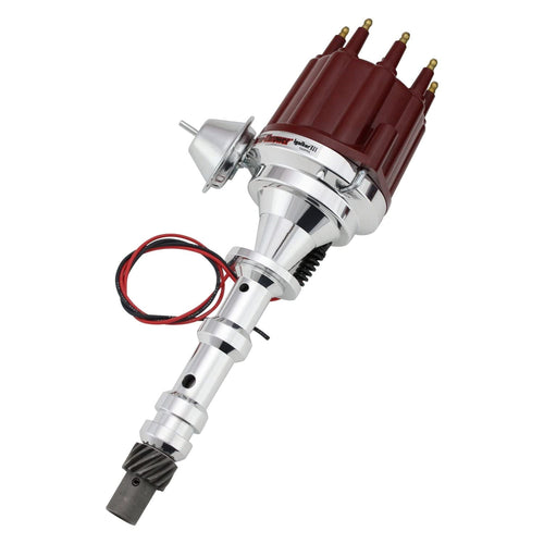 Pertronix Flame-Thrower D7101711 Vacuum Advance Red Male Cap Billet Electronic Distributor with Ignitor III Technology for Chevrolet 409