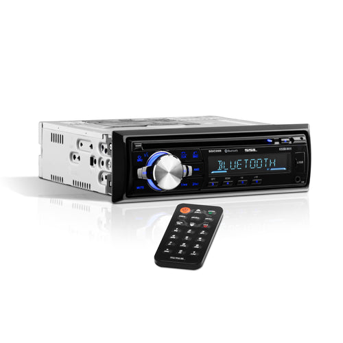 SDC26B Sound Storm Laboratories Car Stereo - Single Din, Bluetooth Audio and Hands-Free Calling, Built-in Microphone, MP3 Player, CD, USB Port, AUX Input, AM/FM Radio Receiver, Wireless Remote Control