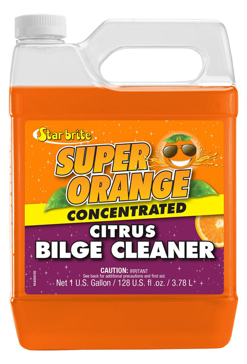 Super Orange Citrus Bilge Cleaner STAR BRITE - Easy & Simple to Use - Pour In, Run Boat, Pump Out - Emulsifies Oil & Fuel - 1 Gal (094400)