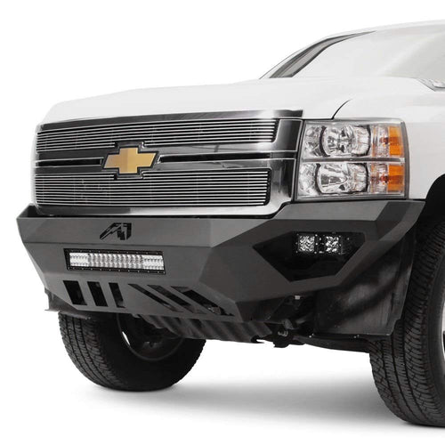 Fab Fours Vengeance Front Bumper 11-14 Chevy Hd with No Guard Matte Black Powdercoat