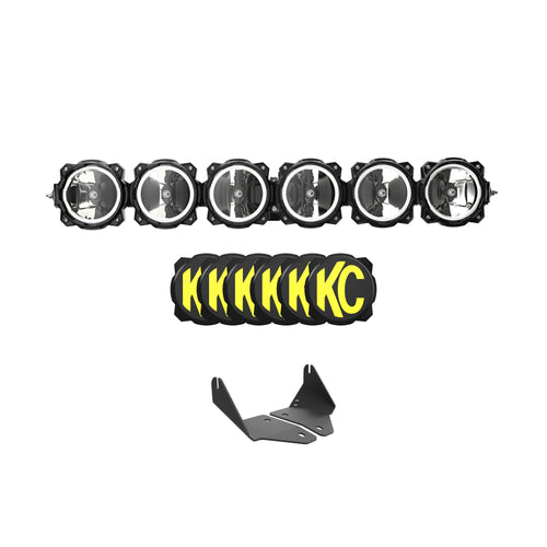 Polaris RZR Turbo R/Pro XP/Pro S KC Hilites Light Bar Kit - 39" Pro6 Gravity® LED - 6-Light - Light Bar System - 120W Combo Beam