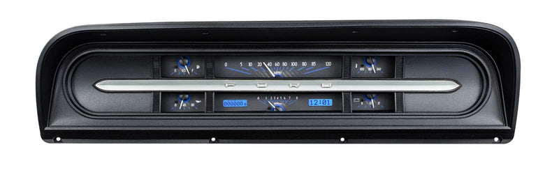 VHX-67F-PU-C-B Dakota Digital Compatible with 1967-72 Ford Pickup Truck VHX Analog Gauge System with Carbon Fiber Style and Blue Backlighting
