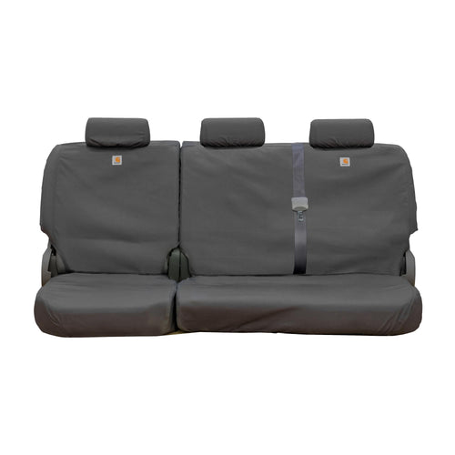 Covercraft Custom Carhartt SeatSaver Seat Covers | Fits 2019-2025 Ford F-250/F-350/F-450/F-550 Crew Cab | 2nd Row 60/40 Bench Seat, Duck Weave Gravel