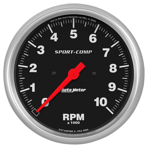 Auto Meter Sport-Comp 3990 In-Dash Electric Tachometer, 5.000 in.