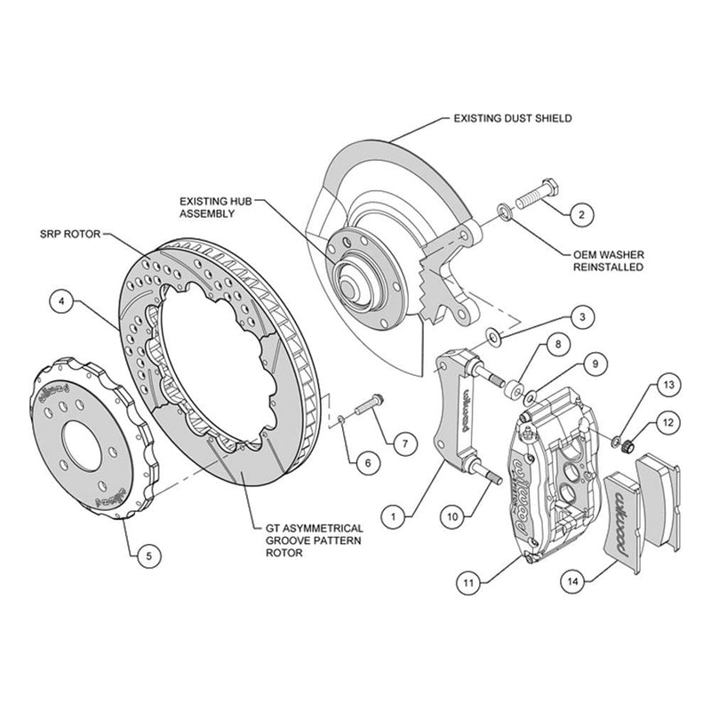 Front Hat Kit FNSL6R, 14.00"