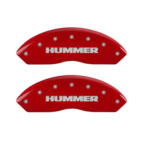 MGP 'HUMMER' Caliper Covers 52003SHUMRD Engraved Caliper Cover with Red Powder Coat Finish and Silver Characters, (Set of 4)