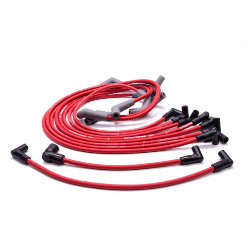 Spark Plug Wire Set, Ford Racing, 9 mm, Spiral Core, Red, 45 Degree Plug Boots, HEI Style Terminal, Compatible with Big Block Ford, Kit