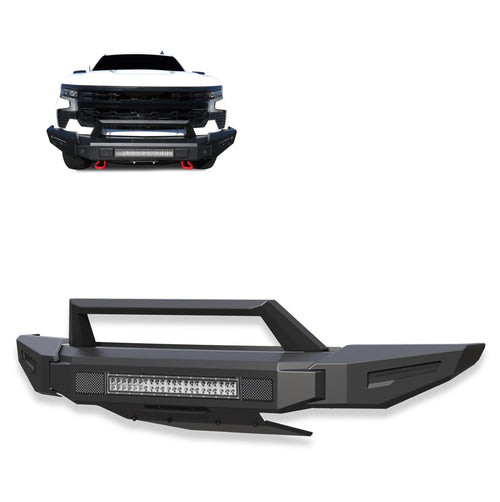 Heavy Duty Black Horse Armour II Modular Front Bumper Modular Matte Black Compatible with 2022-2024 Chevrolet Silverado 1500-AFB-SI23-K1