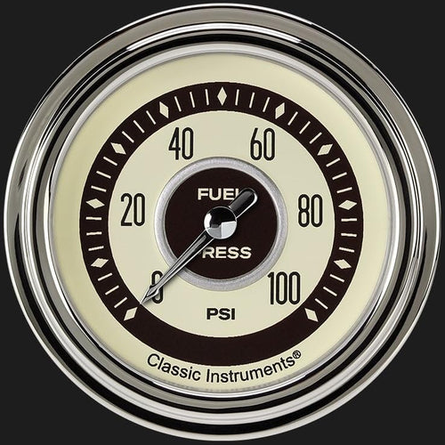 Nostalgia Classic Instruments 2 5/8" Fuel Pressure Gauge 100 PSI Electric