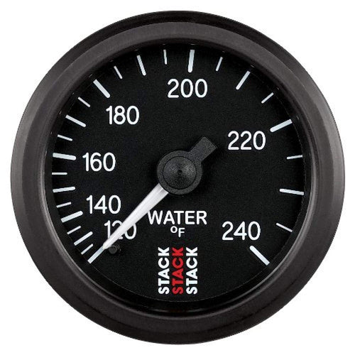 52mm Stack ST3108 Black 1/2" NPT 120-240°F Mechanical Water Temperature Gauge